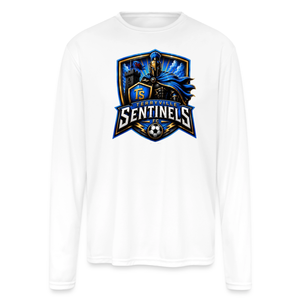 Men's Moisture Wicking Performance Long Sleeve T-Shirt - white
