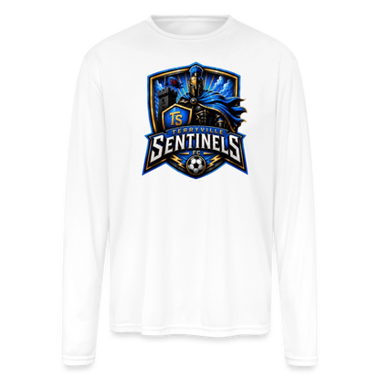 Men's Moisture Wicking Performance Long Sleeve T-Shirt - white