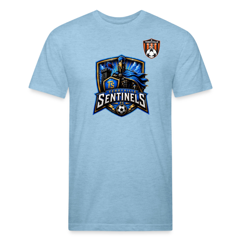 Fitted Cotton/Poly T-Shirt by Next Level - heather blue