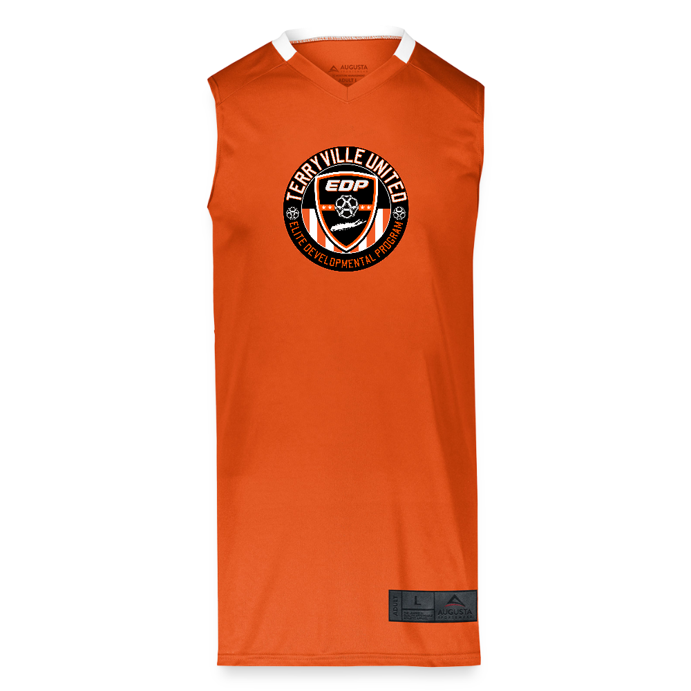 Adult Step-Back Basketball Jersey - orange/white