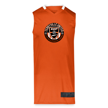 Adult Step-Back Basketball Jersey - orange/white
