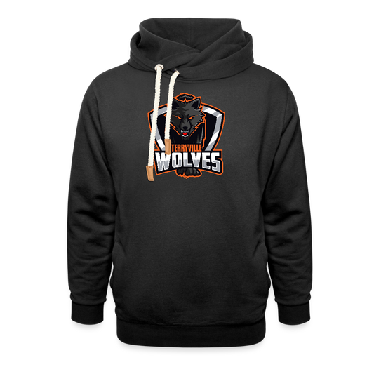 Shawl Collar Hoodie - black
