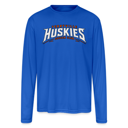 Men's Moisture Wicking Performance Long Sleeve T-Shirt - royal blue