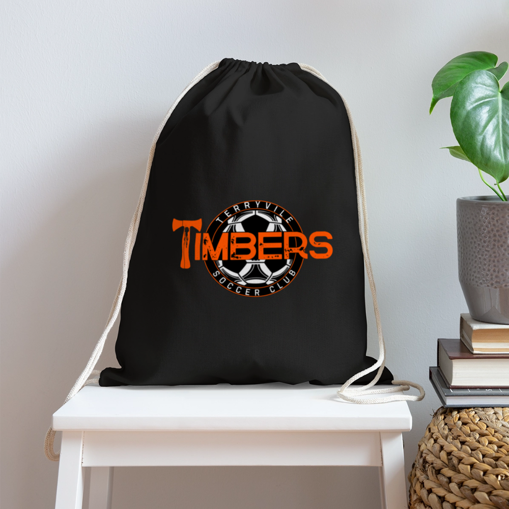 Cotton Drawstring Bag - black