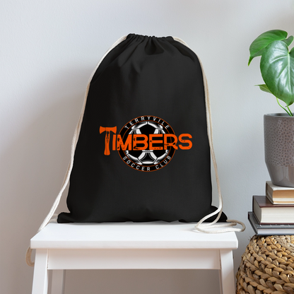 Cotton Drawstring Bag - black