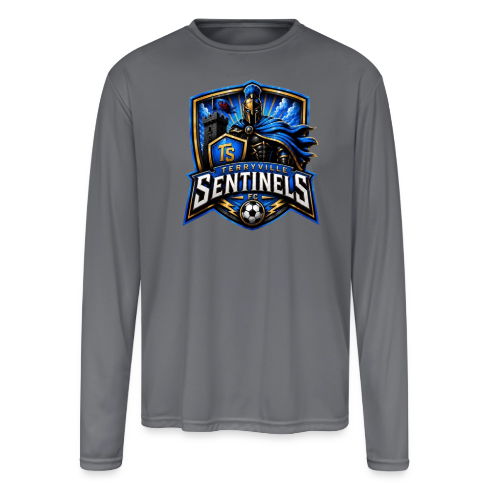 Men's Moisture Wicking Performance Long Sleeve T-Shirt - gray