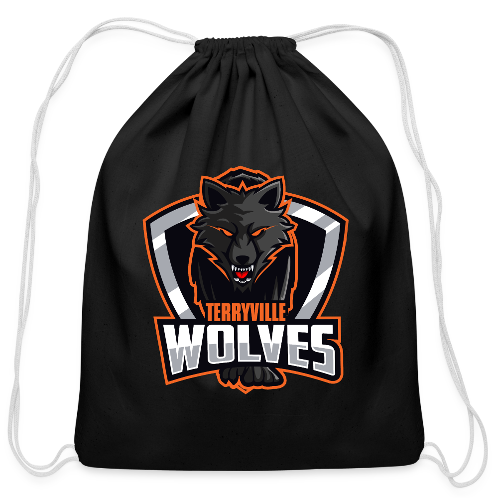 Cotton Drawstring Bag - black