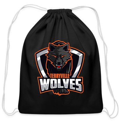 Cotton Drawstring Bag - black
