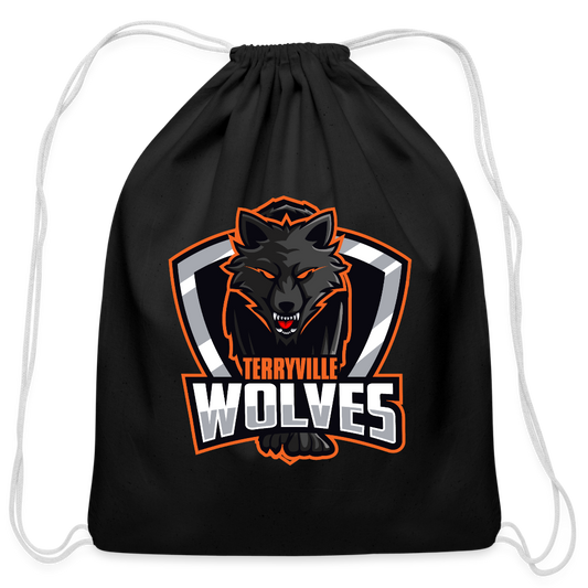 Cotton Drawstring Bag - black