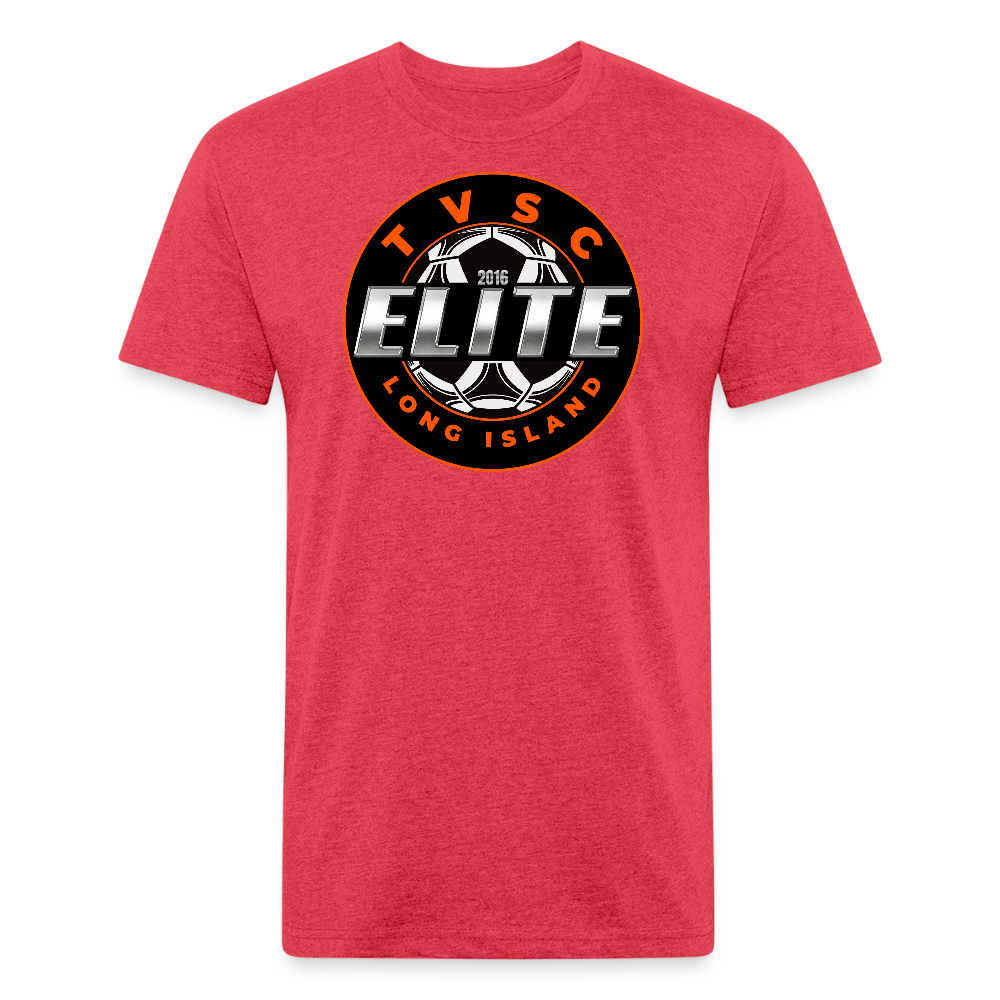Fitted Cotton/Poly T-Shirt by Next Level - heather red