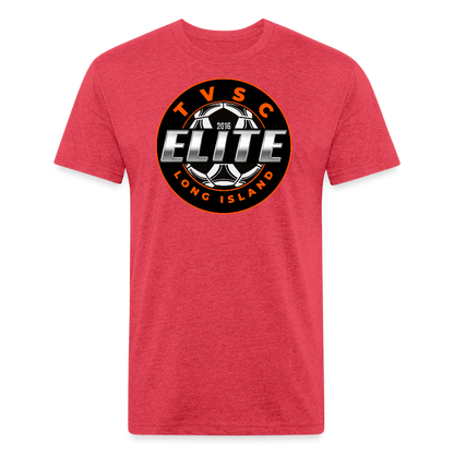 Fitted Cotton/Poly T-Shirt by Next Level - heather red