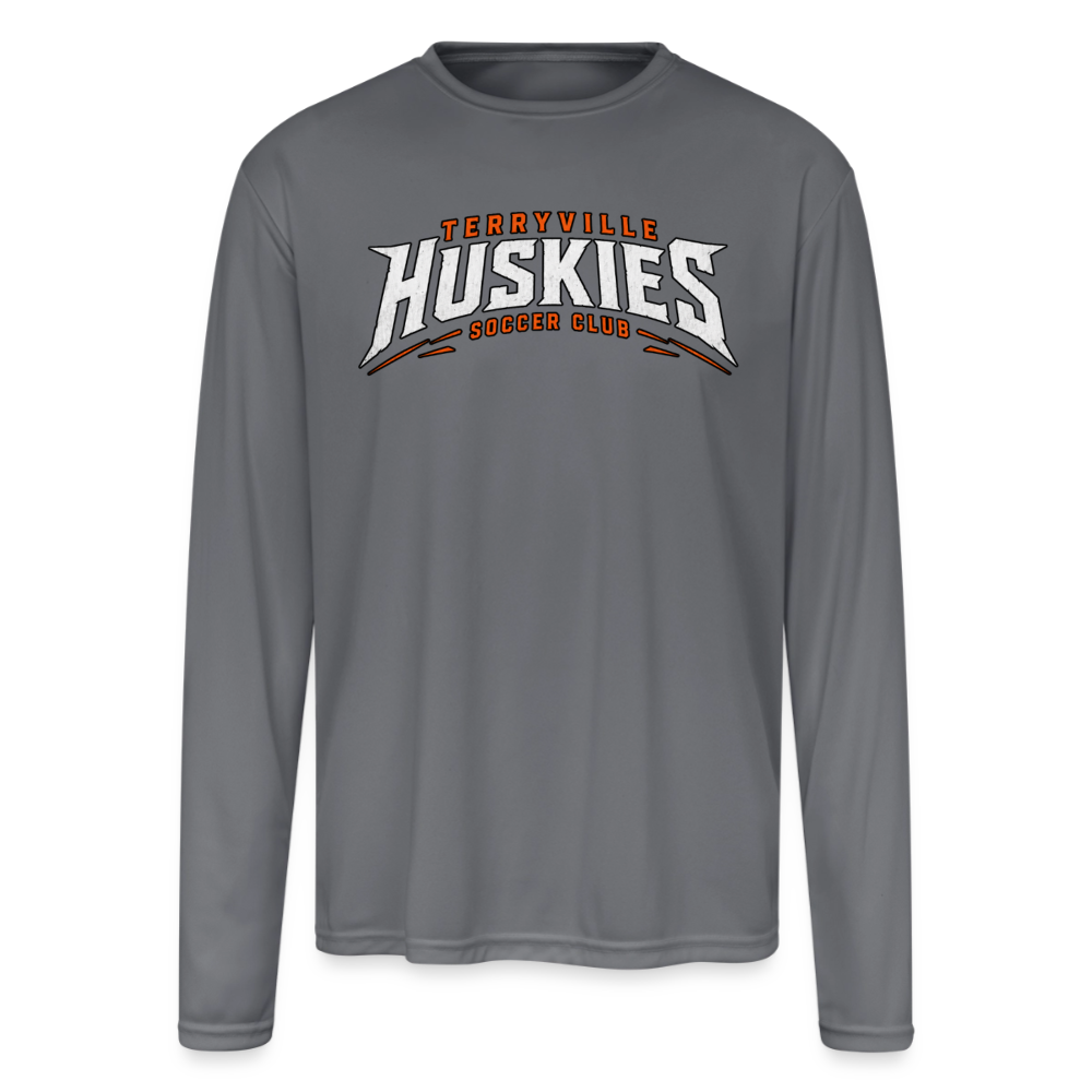 Men's Moisture Wicking Performance Long Sleeve T-Shirt - gray