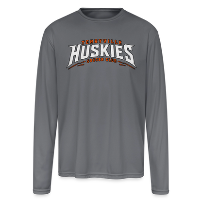Men's Moisture Wicking Performance Long Sleeve T-Shirt - gray