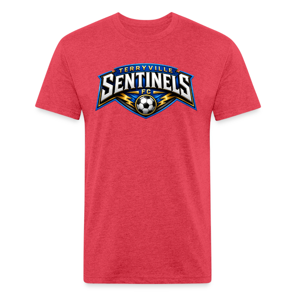 Fitted Cotton/Poly T-Shirt by Next Level - heather red