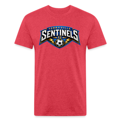 Fitted Cotton/Poly T-Shirt by Next Level - heather red