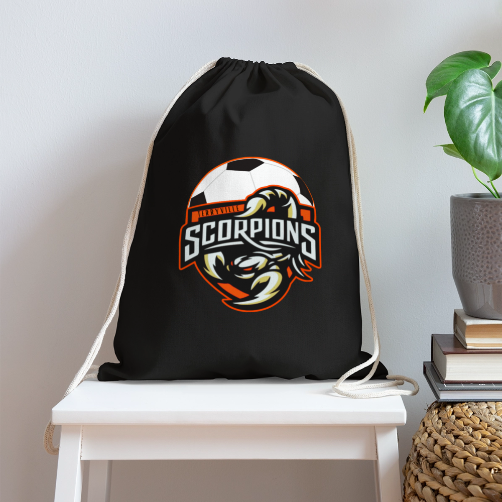 Cotton Drawstring Bag - black