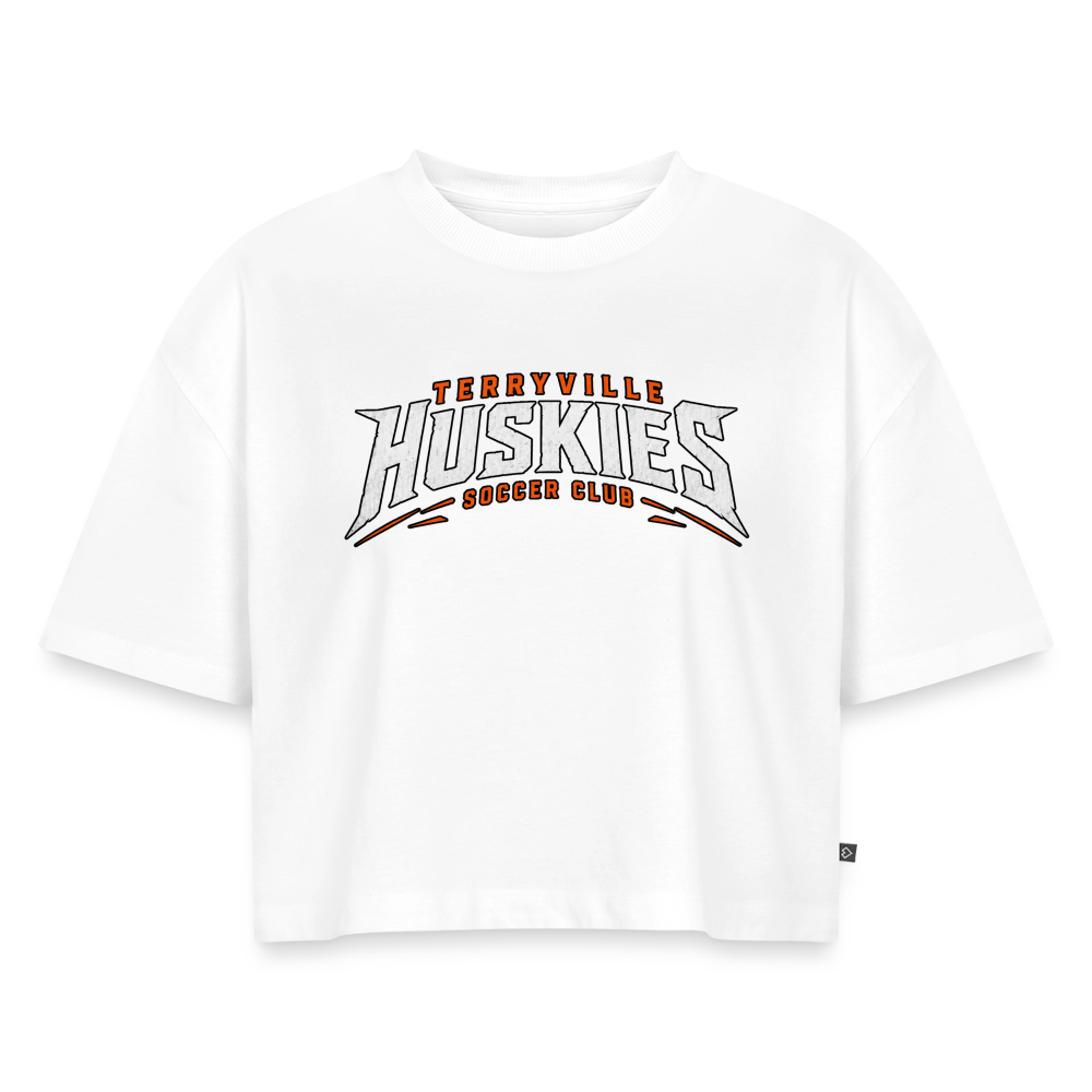 Women's Oversized Organic Cropped T-Shirt - white