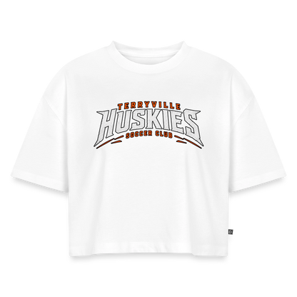 Women's Oversized Organic Cropped T-Shirt - white