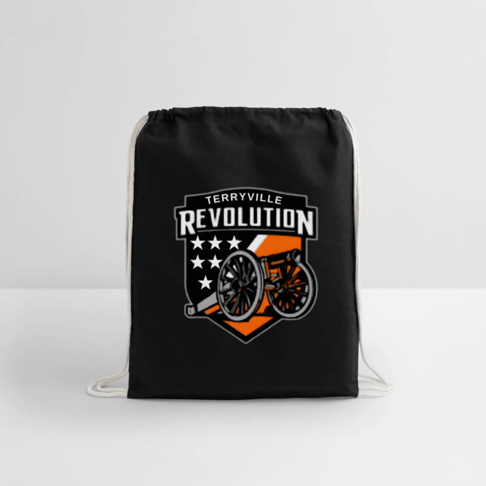 Cotton Drawstring Bag - black