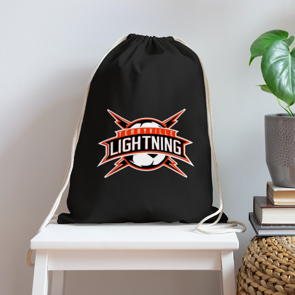 Cotton Drawstring Bag - black