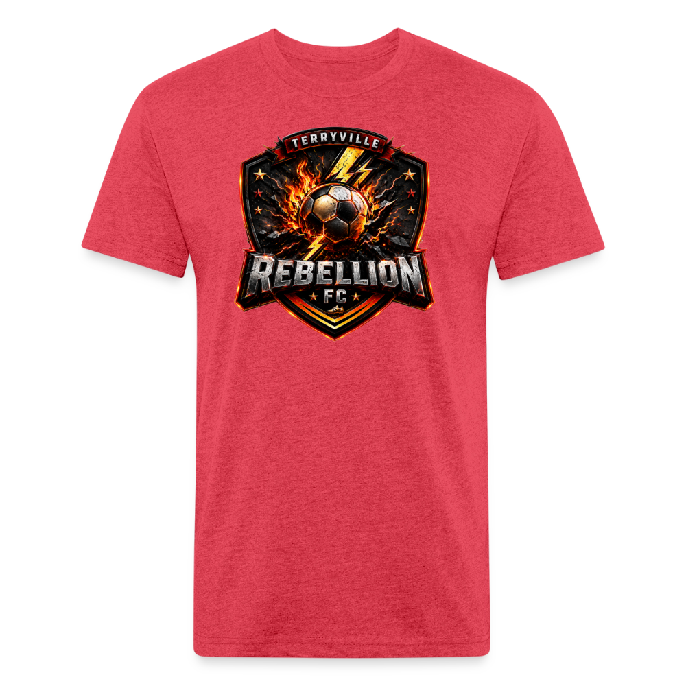 Fitted Cotton/Poly T-Shirt by Next Level - heather red
