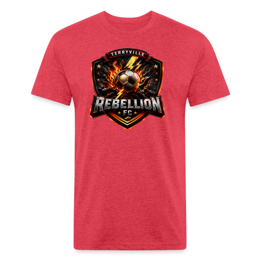 Fitted Cotton/Poly T-Shirt by Next Level - heather red