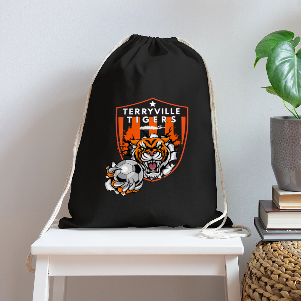 Cotton Drawstring Bag - black