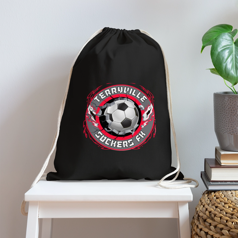 Cotton Drawstring Bag - black
