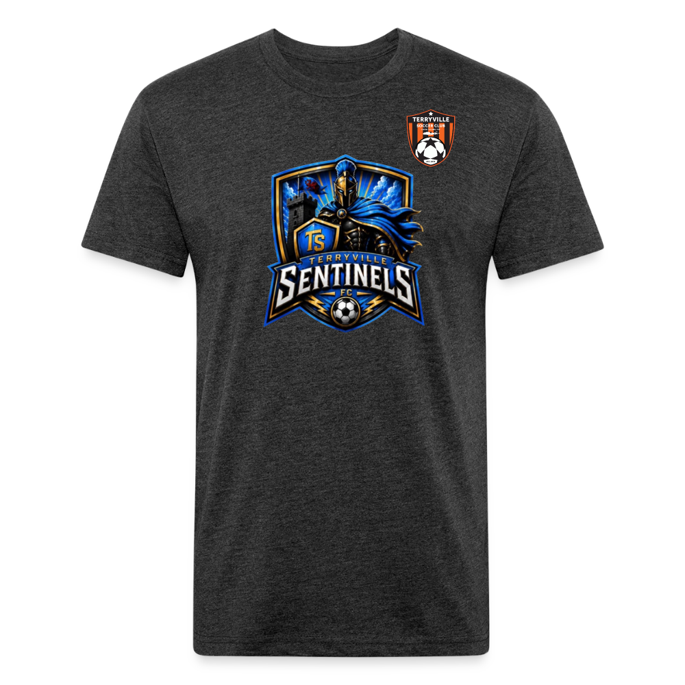 Fitted Cotton/Poly T-Shirt by Next Level - heather black
