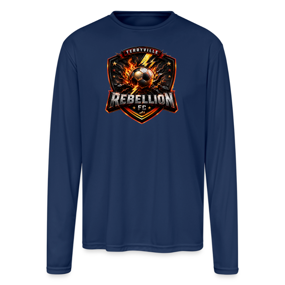 Men's Moisture Wicking Performance Long Sleeve T-Shirt - navy