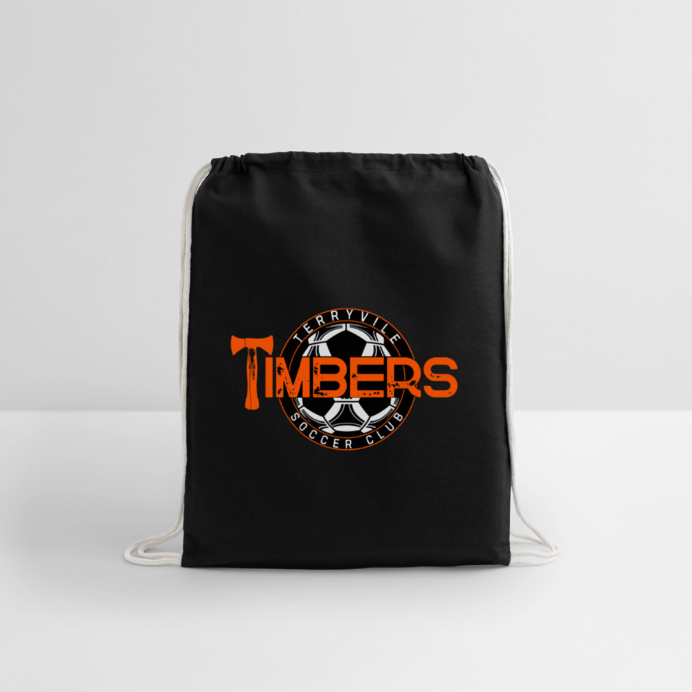 Cotton Drawstring Bag - black