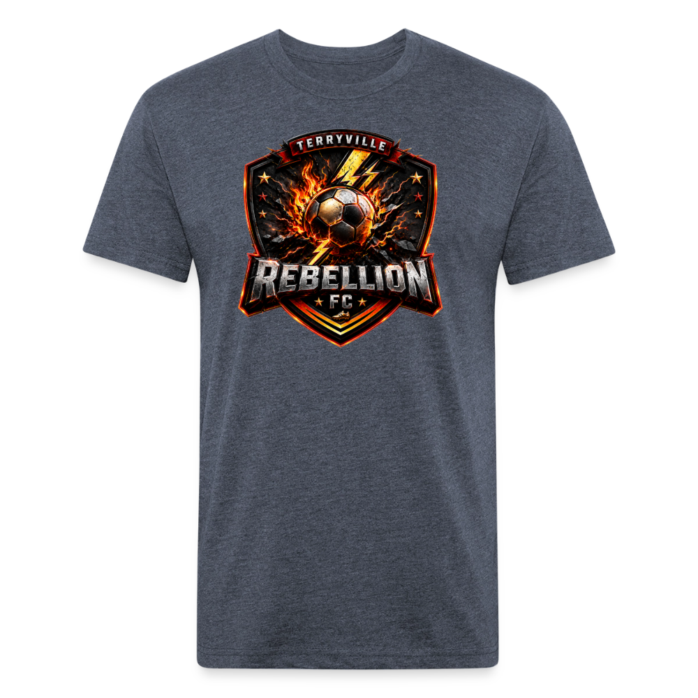 Fitted Cotton/Poly T-Shirt by Next Level - heather navy