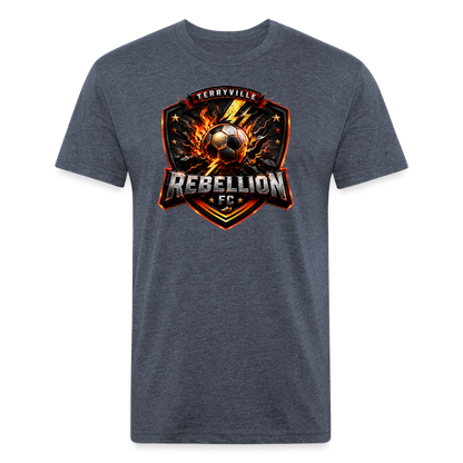 Fitted Cotton/Poly T-Shirt by Next Level - heather navy