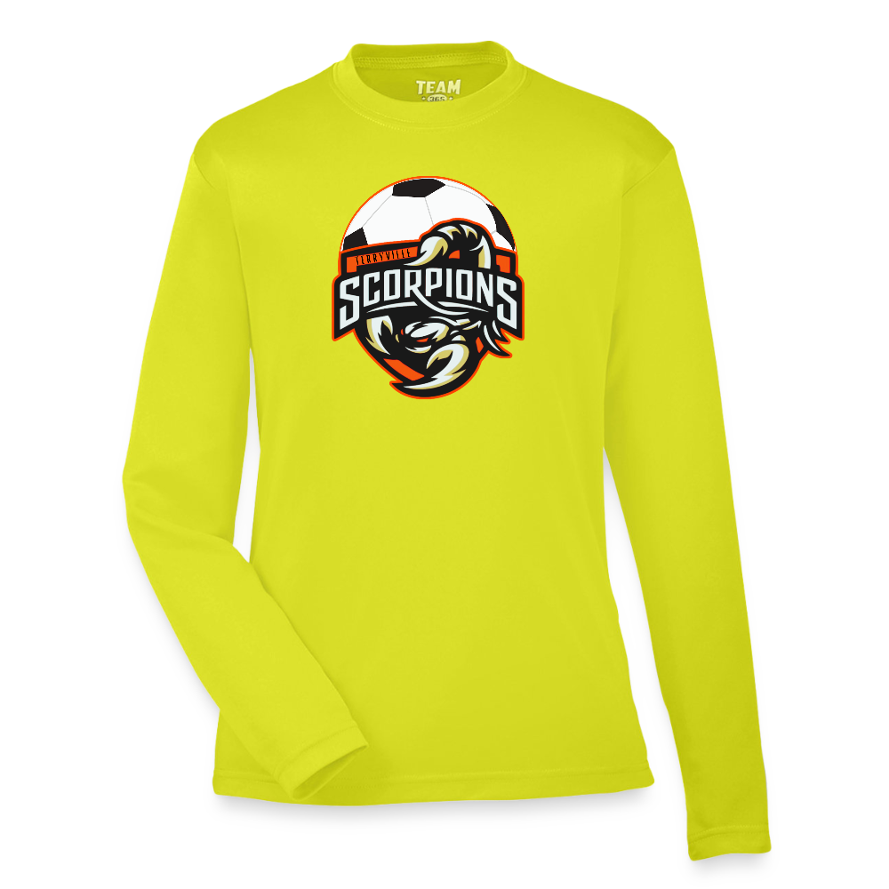 Youth Zone Performance Long-Sleeve T-Shirt - safety yellow
