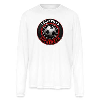 Men's Moisture Wicking Performance Long Sleeve T-Shirt - white