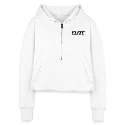 Women's Half Zip Cropped Hoodie - white