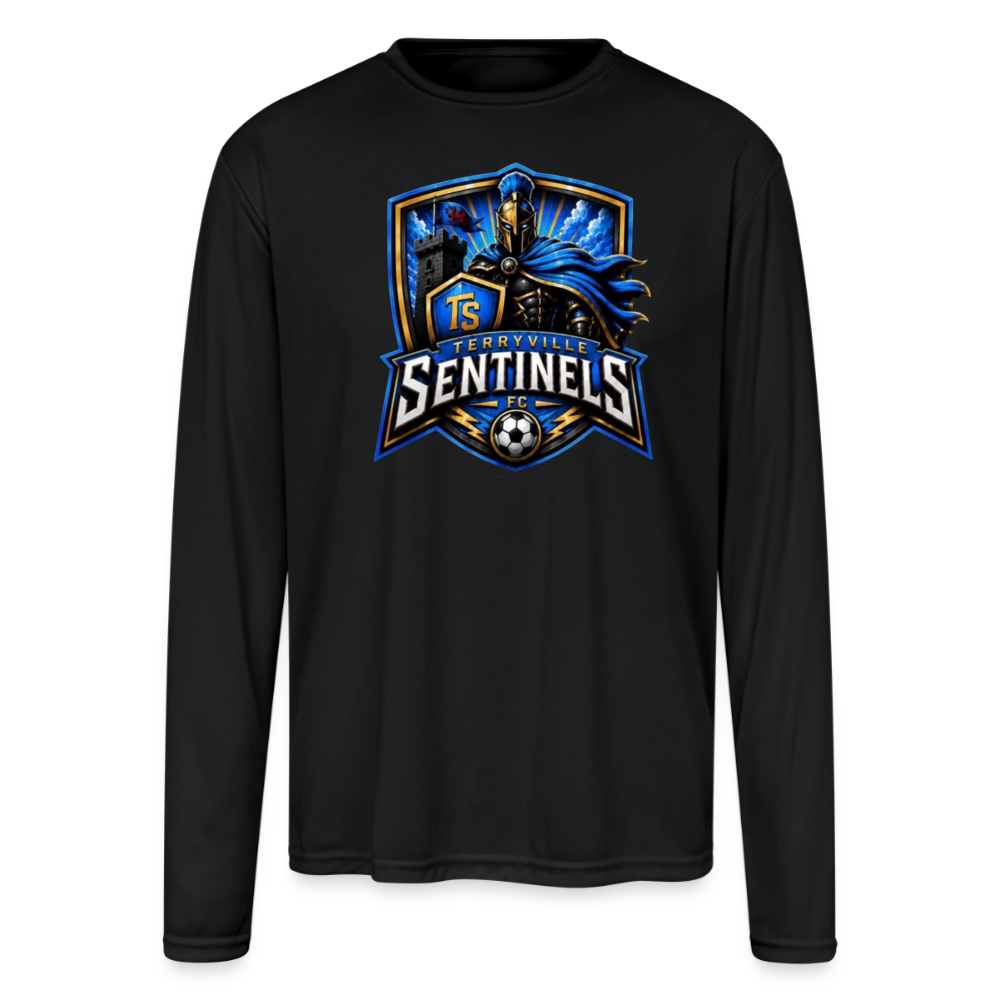 Men's Moisture Wicking Performance Long Sleeve T-Shirt - black