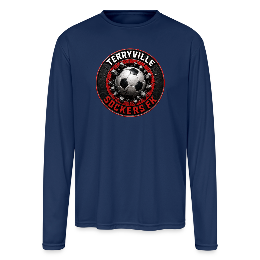 Men's Moisture Wicking Performance Long Sleeve T-Shirt - navy