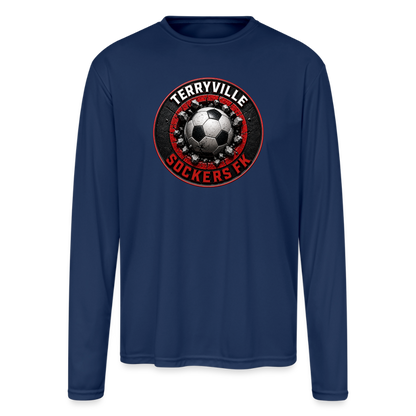 Men's Moisture Wicking Performance Long Sleeve T-Shirt - navy