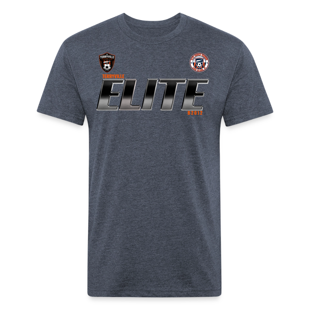 Fitted Cotton/Poly T-Shirt by Next Level - heather navy