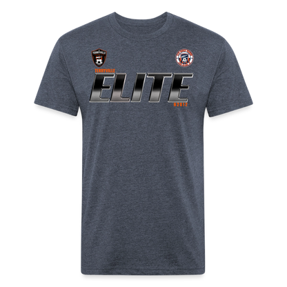 Fitted Cotton/Poly T-Shirt by Next Level - heather navy