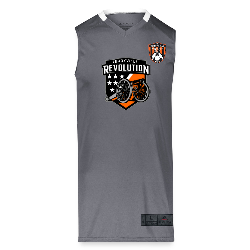Augusta Sportswear Youth Step-Back Basketball Jersey - graphite/white