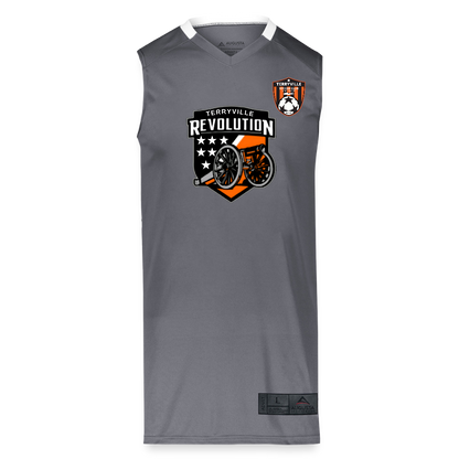 Augusta Sportswear Youth Step-Back Basketball Jersey - graphite/white