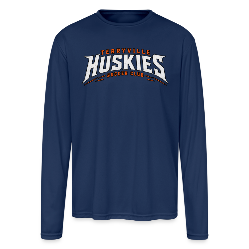 Men's Moisture Wicking Performance Long Sleeve T-Shirt - navy