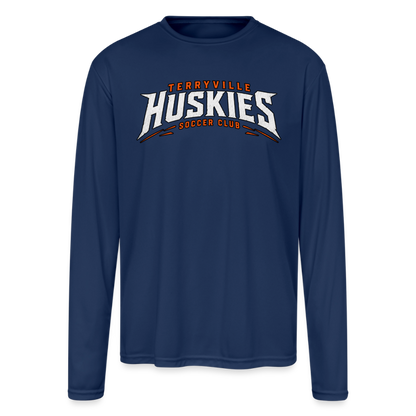 Men's Moisture Wicking Performance Long Sleeve T-Shirt - navy