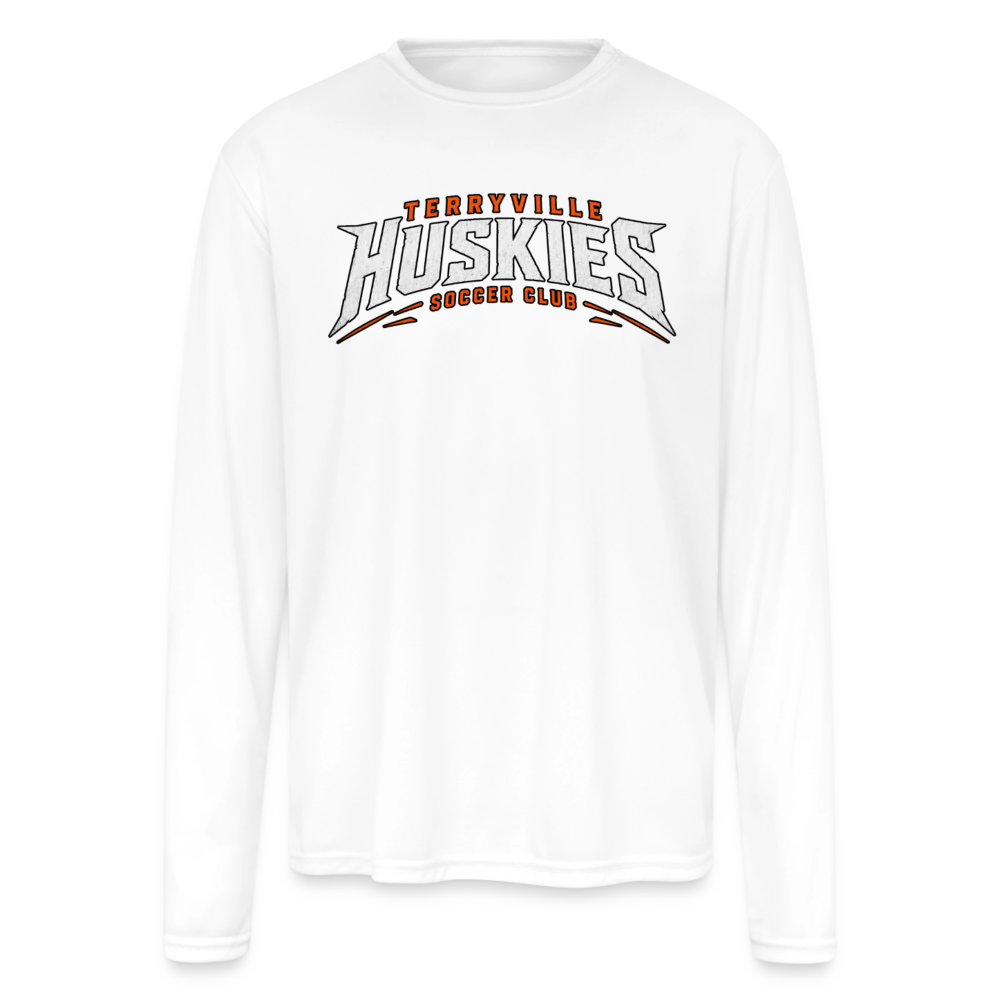 Men's Moisture Wicking Performance Long Sleeve T-Shirt - white