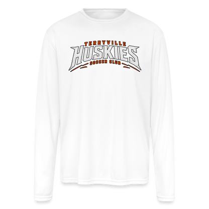 Men's Moisture Wicking Performance Long Sleeve T-Shirt - white