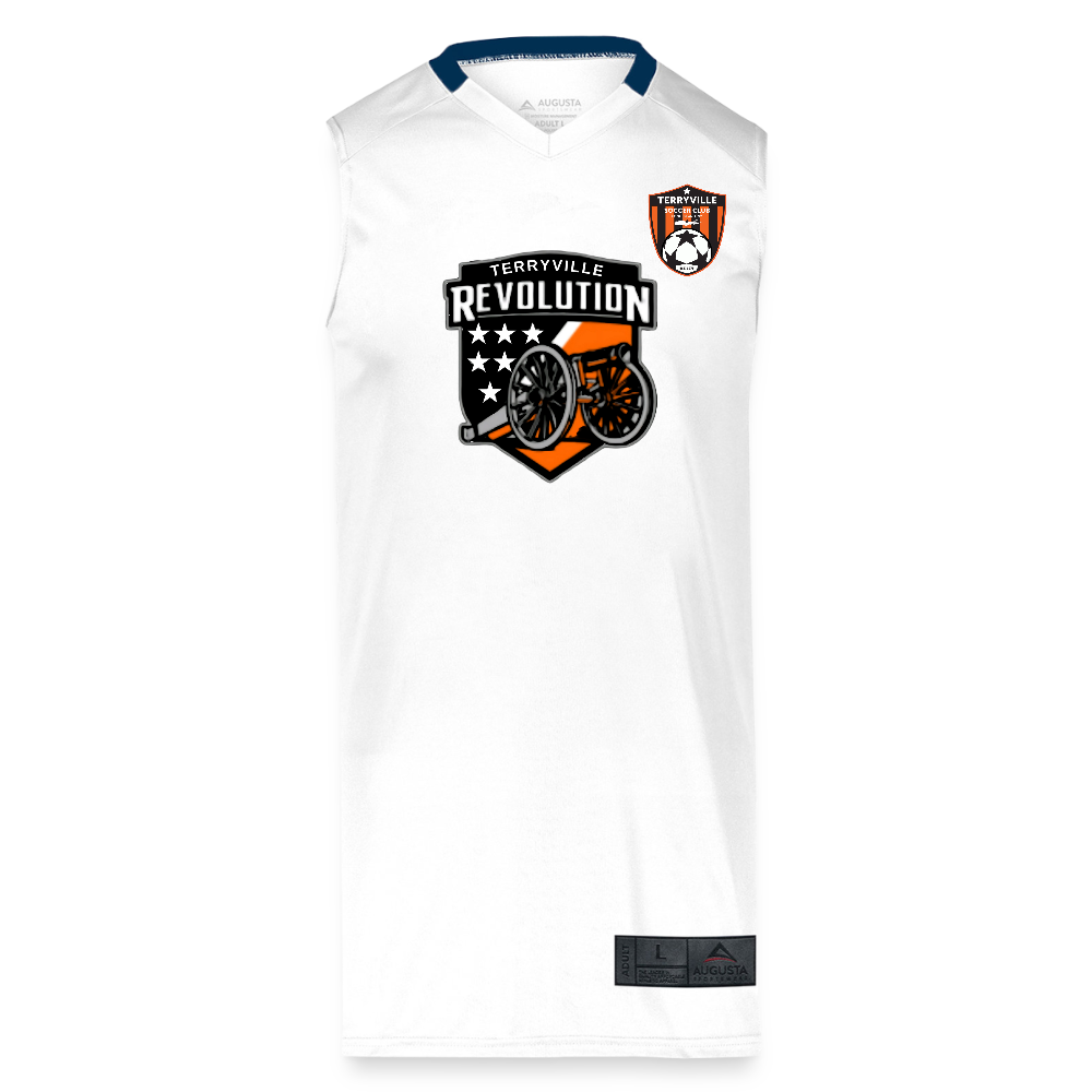 Augusta Sportswear Youth Step-Back Basketball Jersey - white/navy