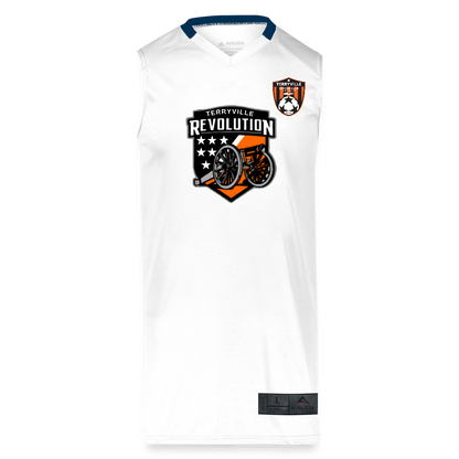 Augusta Sportswear Youth Step-Back Basketball Jersey - white/navy