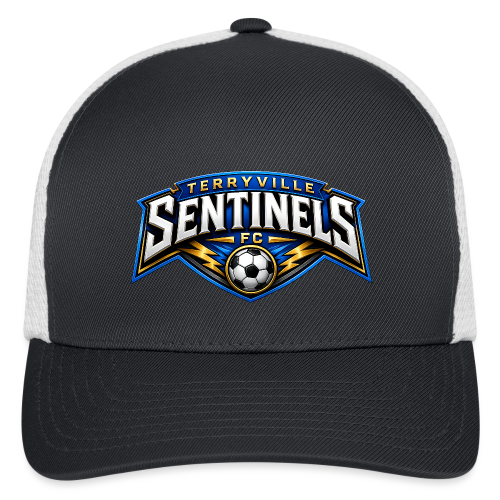 Flexfit Fitted Baseball Cap - dark gray/white